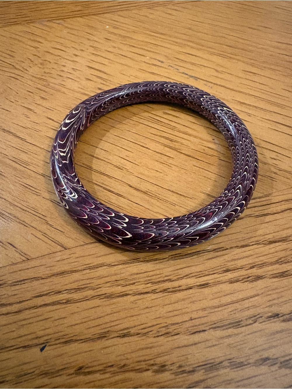 Handcrafted Indian LAC Purple Marbled Bangle Bracelet